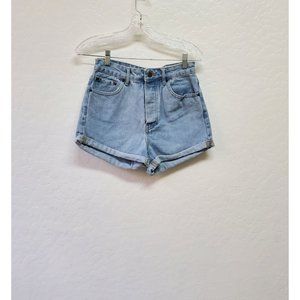 Forever 21 Jean Shorts Rolled Hem Button Closure 5 Pocket Design Size 26